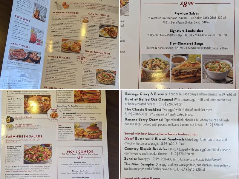 Bob Evans Menu