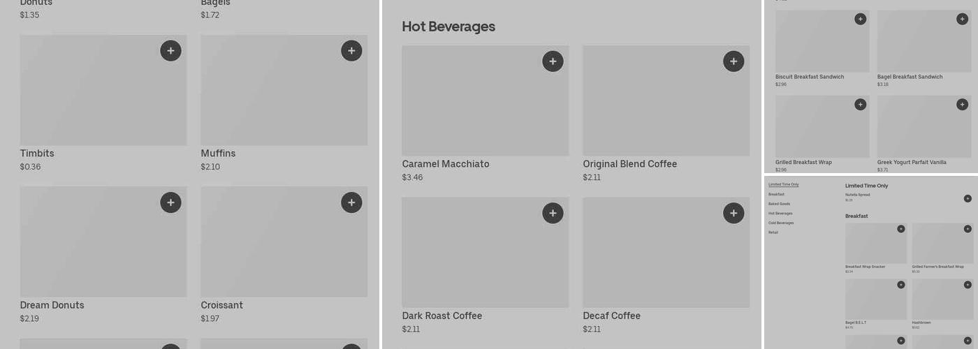 Tim Hortons Menu
