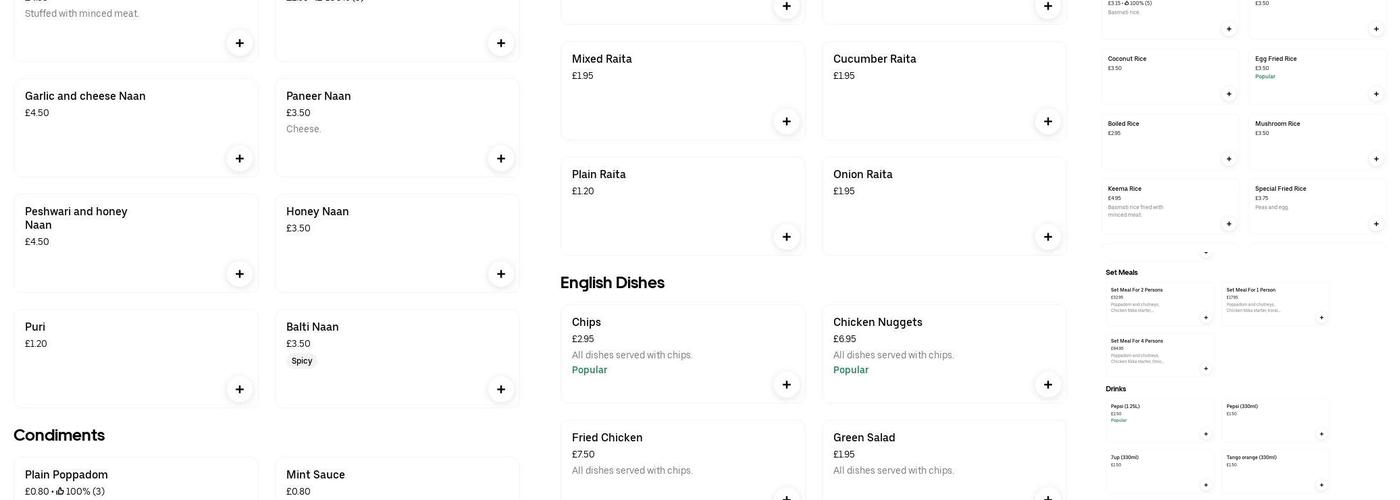 Bollywood Spice Menu