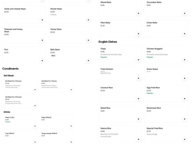 Bollywood Spice Menu