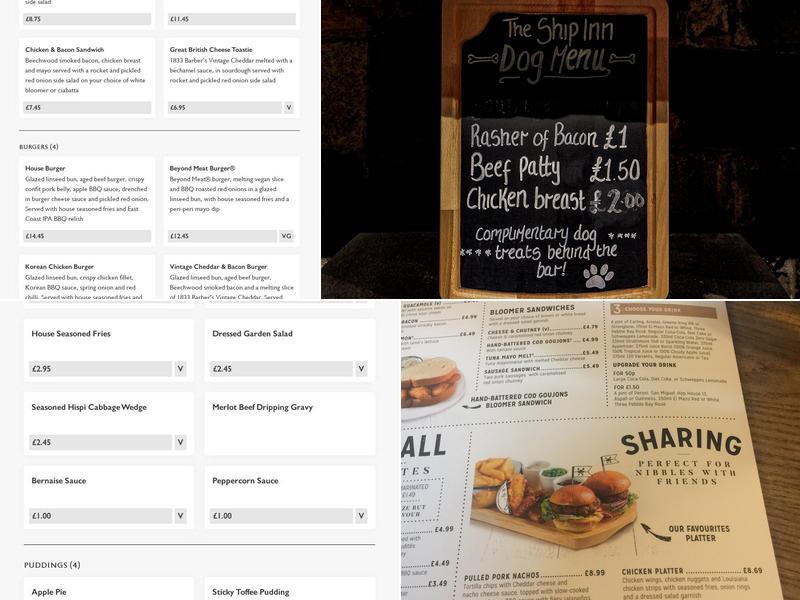Ship Inn Menu