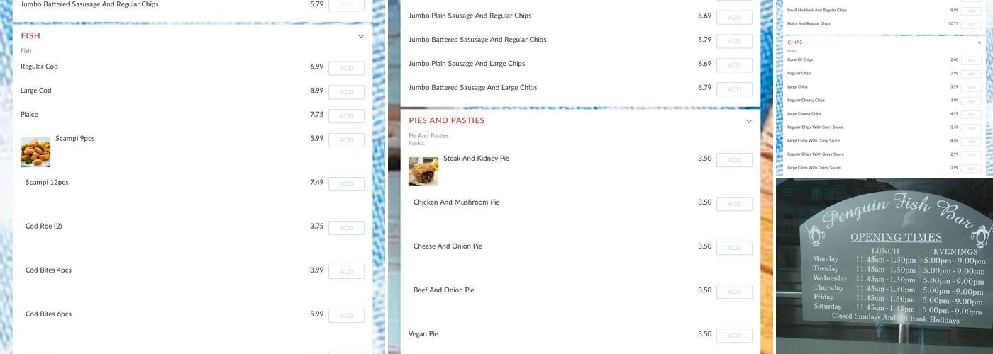 Penguin Fish Bar Menu