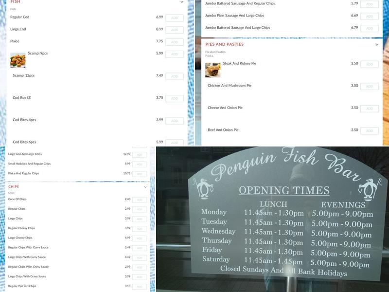 Penguin Fish Bar Menu