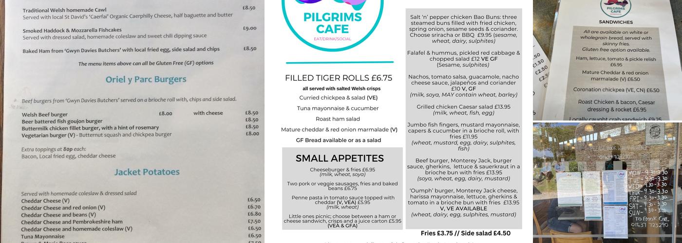 Pilgrims Cafe Menu
