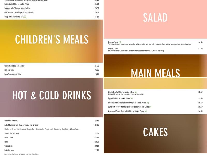 The Pebbles Café Menu