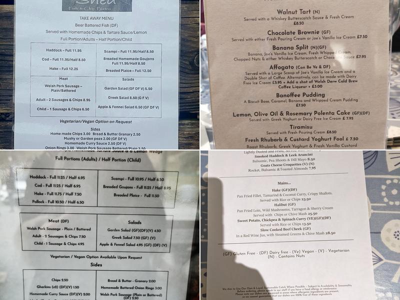The Shed Fish & Chip Bistro Menu