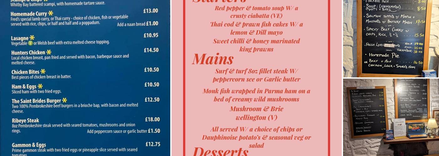 St. Brides Inn Menu