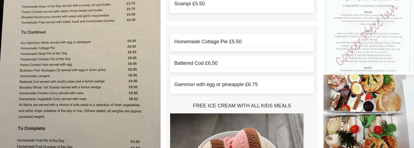 The Corner Piece Inn Menu