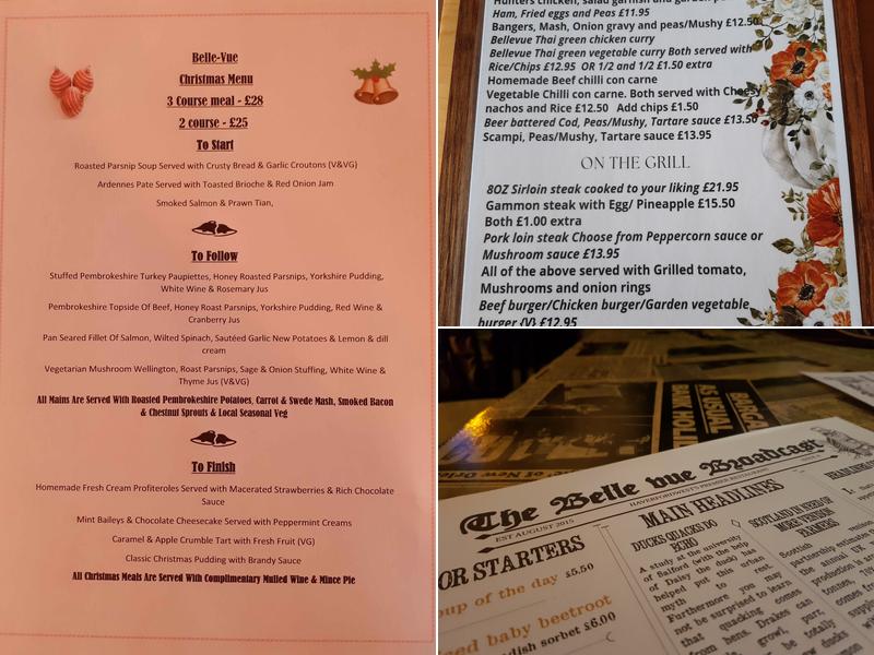 Belle Vue Bar & Restaurant Menu