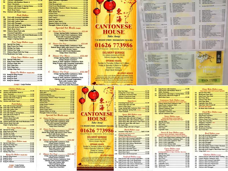 Cantonese House Menu