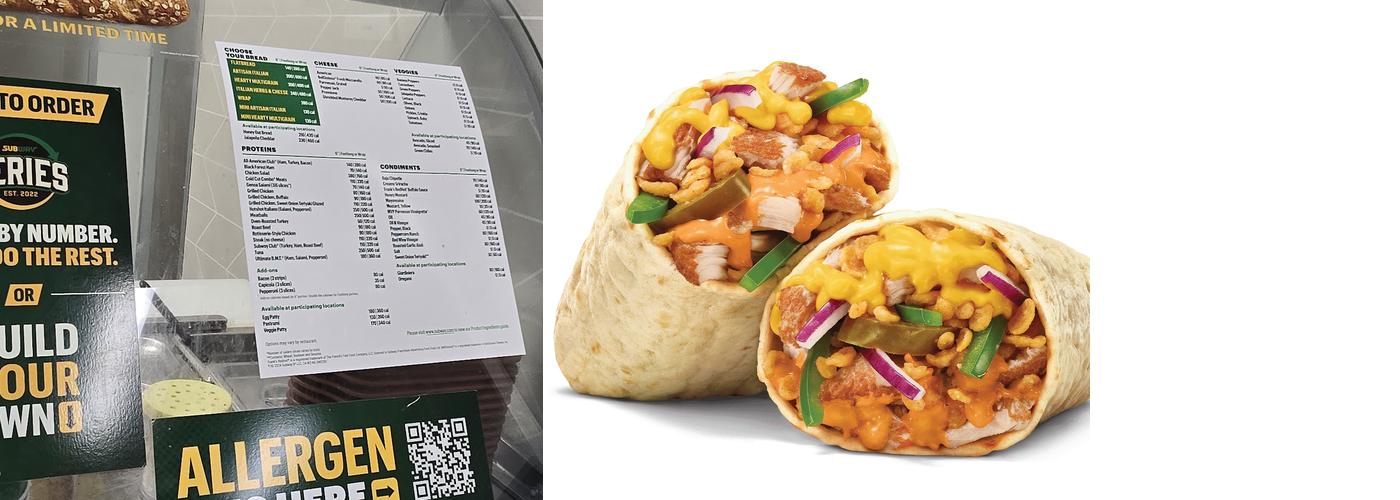 Subway Menu