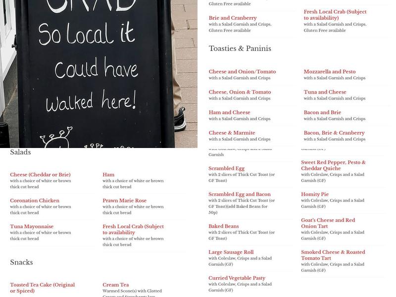 Becketts Coffee House Menu