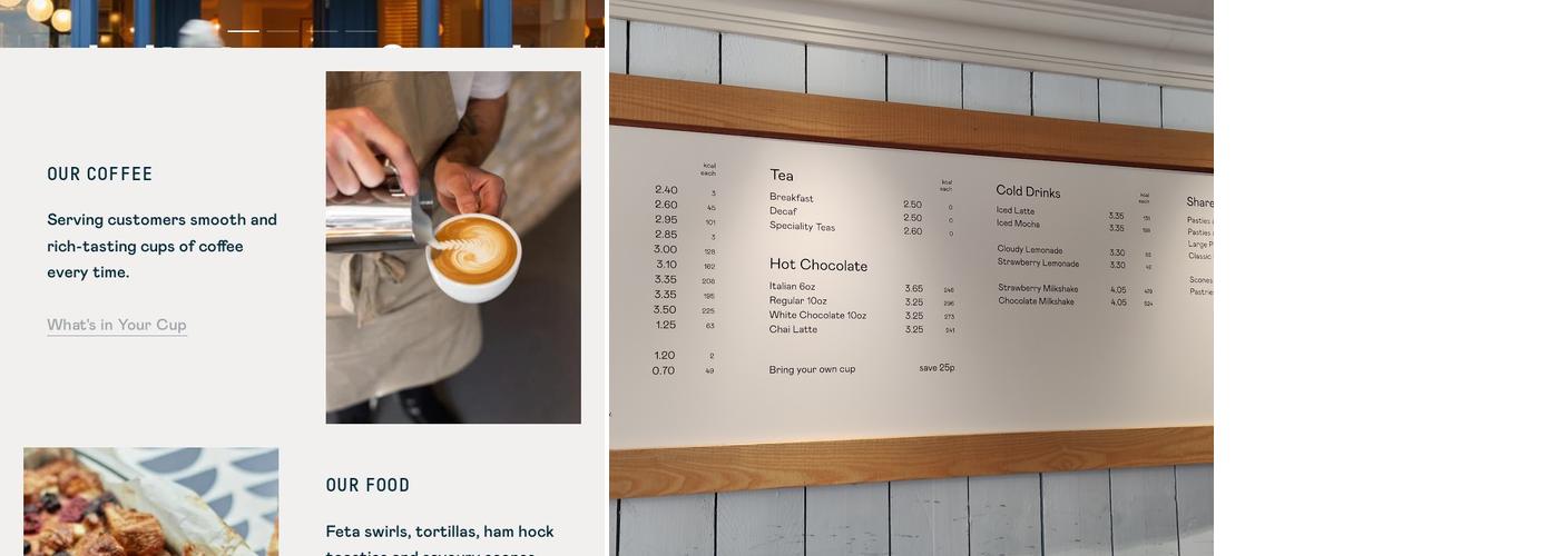 The Cornish Bakery Menu