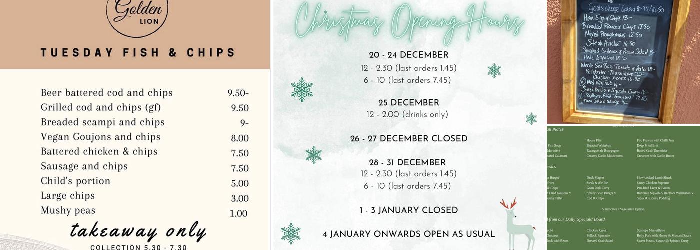 The Golden Lion Menu