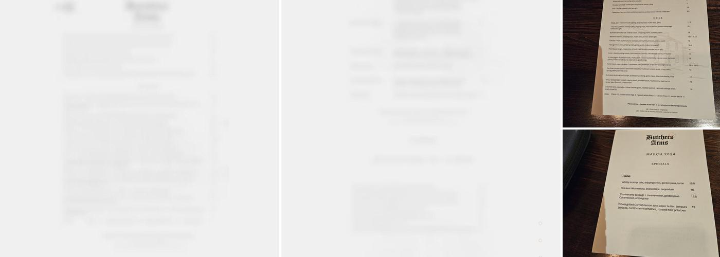 The Butchers Arms Menu
