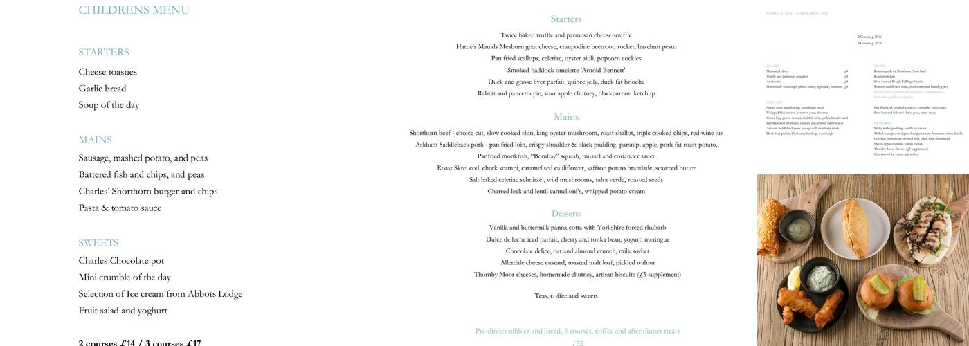 George and Dragon Clifton Menu