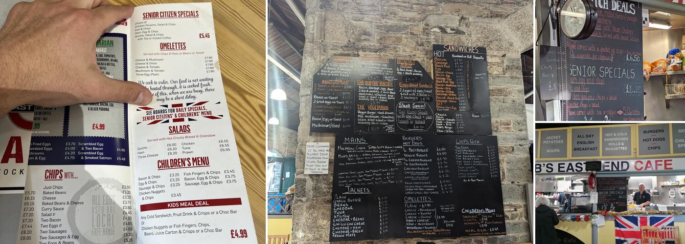 Bobs East End Cafe Menu