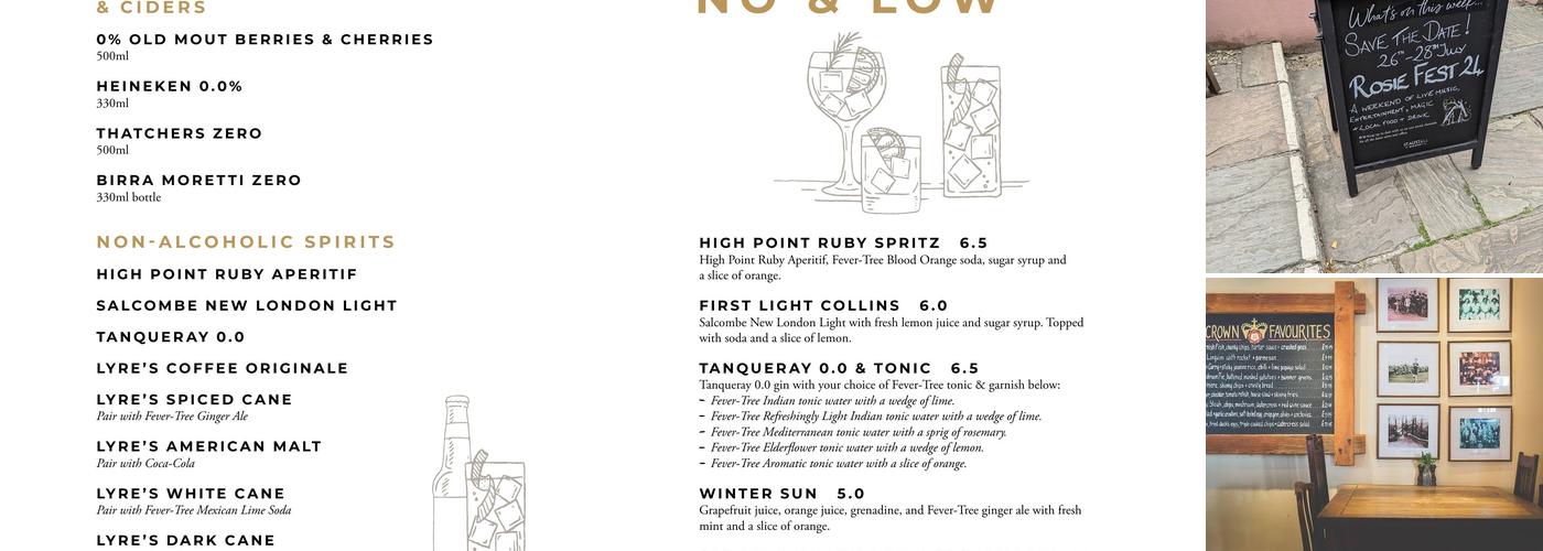 Rose & Crown, Yealmpton Menu