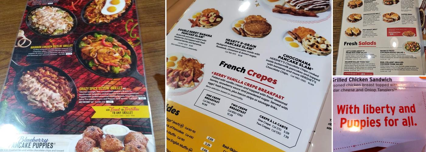 Denny's Restaurant Menu