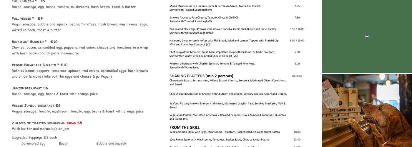 The Dolphin Inn ltd Menu