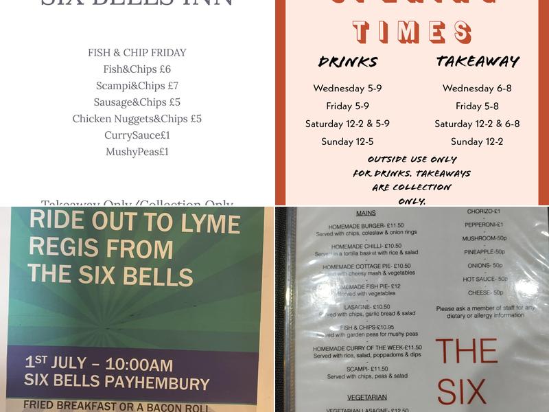 The Six Bells Inn Menu