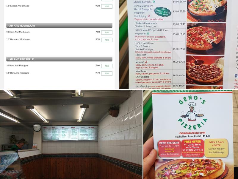 Geno's Pizzeria Menu