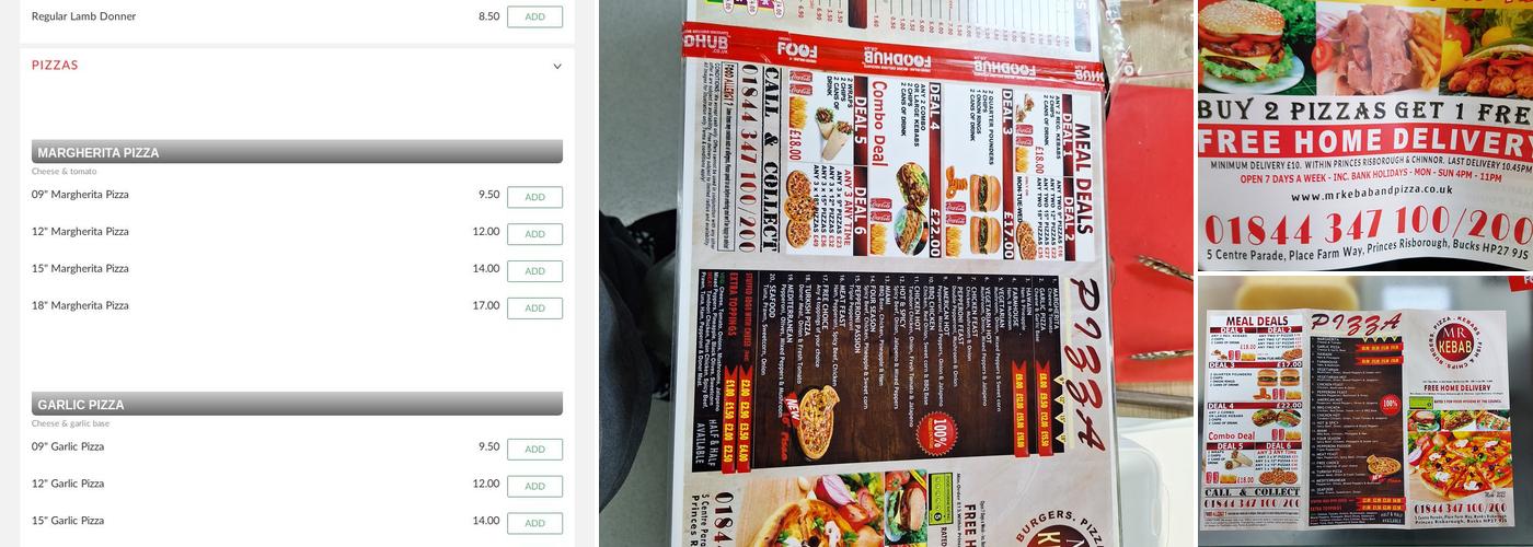 Mr Kebab & Pizza Menu