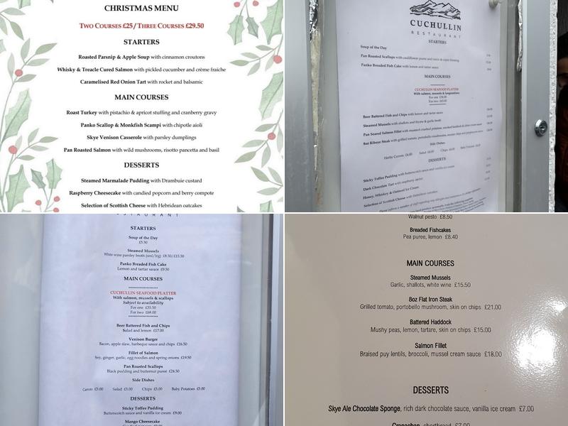 Cuchullin Restaurant Menu