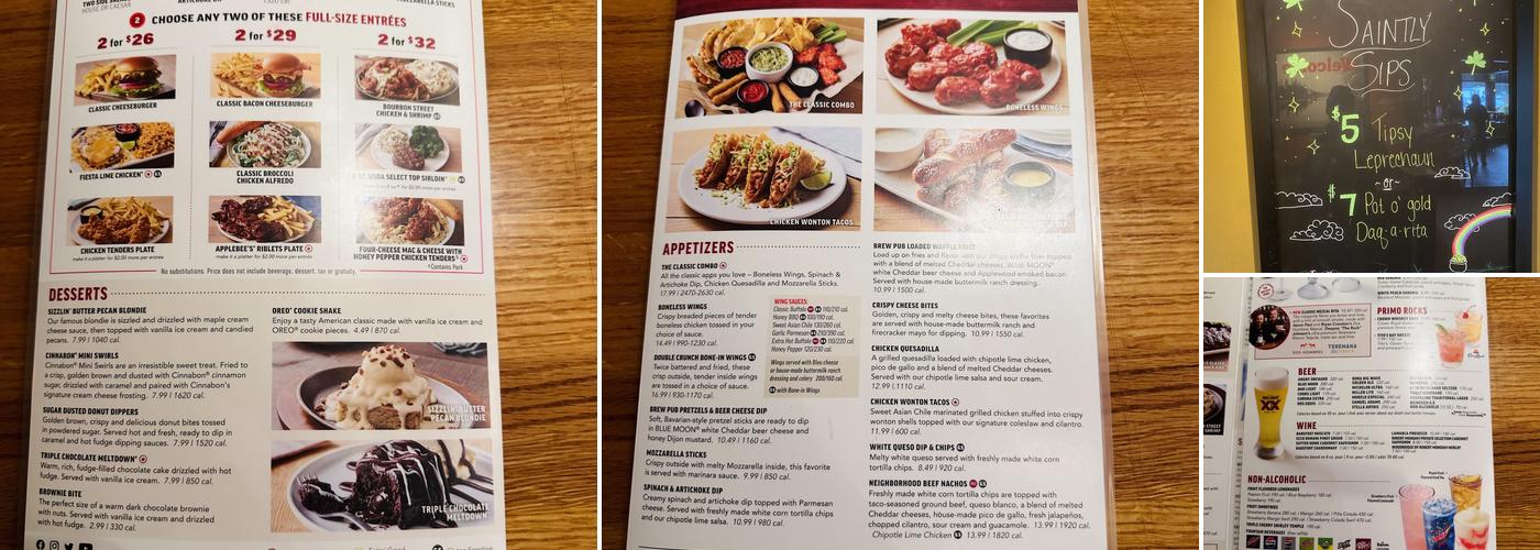 Applebee's Grill + Bar Menu