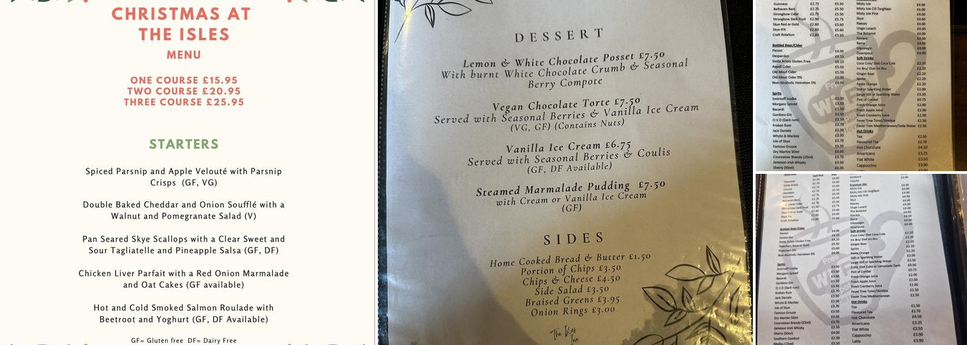 The Isles Inn Menu
