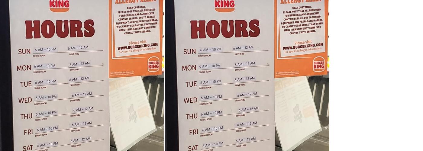 Burger King Menu