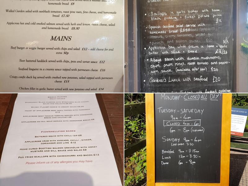 Applecross Walled Garden Menu