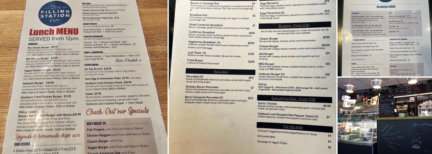 The Filling Station Cafe Menu
