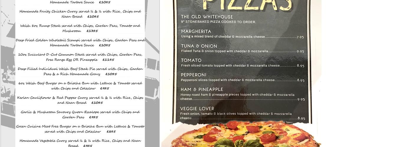 The Old White House Menu