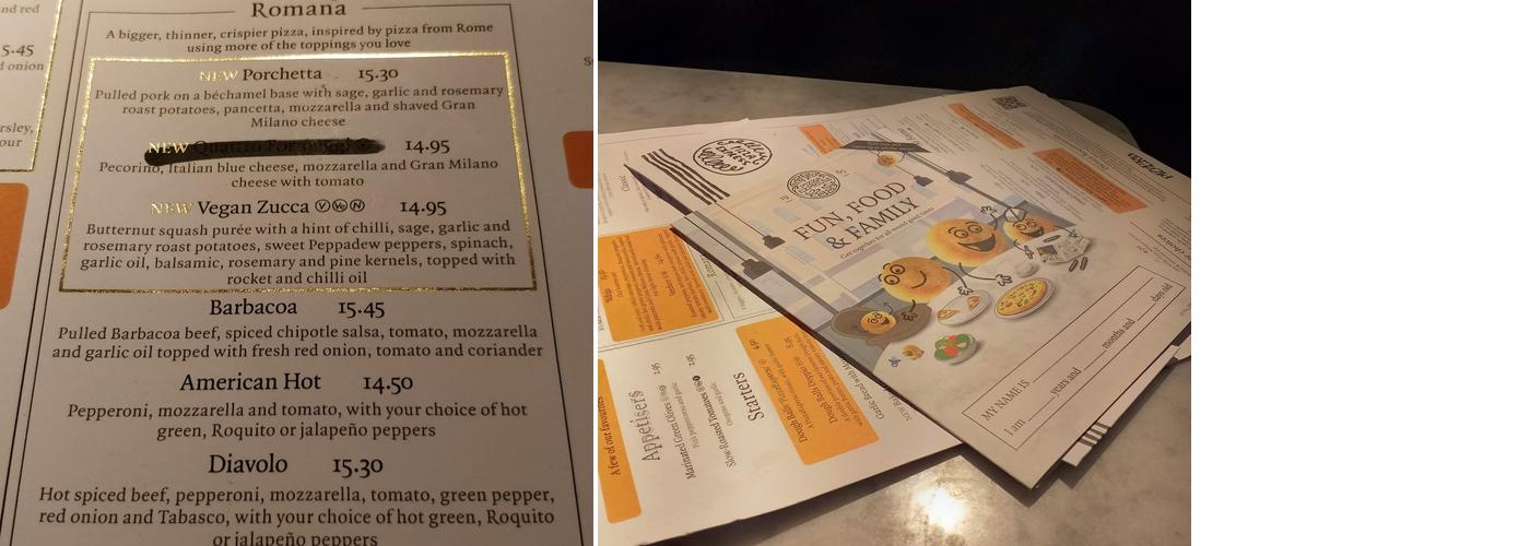Pizza Express Menu