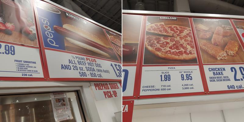 Costco Food Court Menu