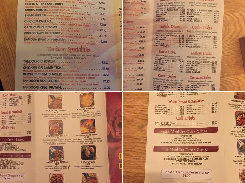 Indian Spice Menu