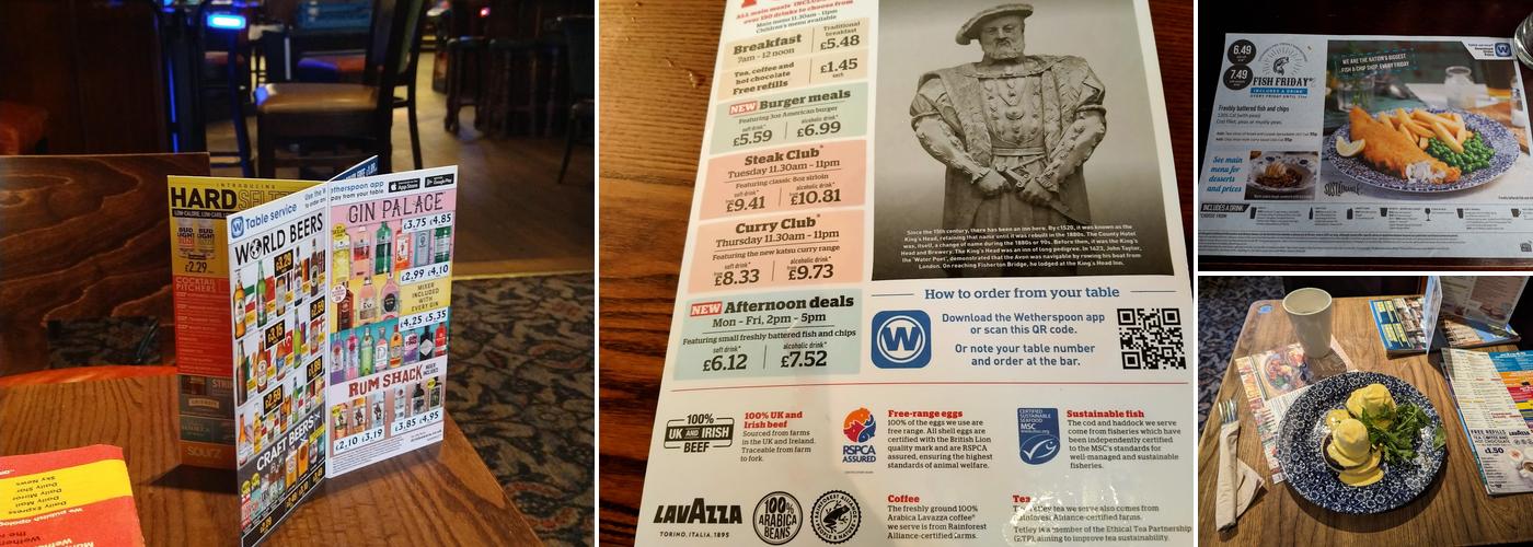 The King's Head Inn - JD Wetherspoon Menu