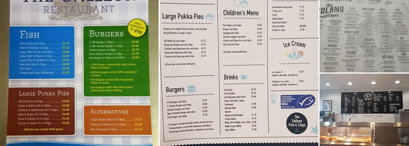 The Galleon Fish & Chips Menu