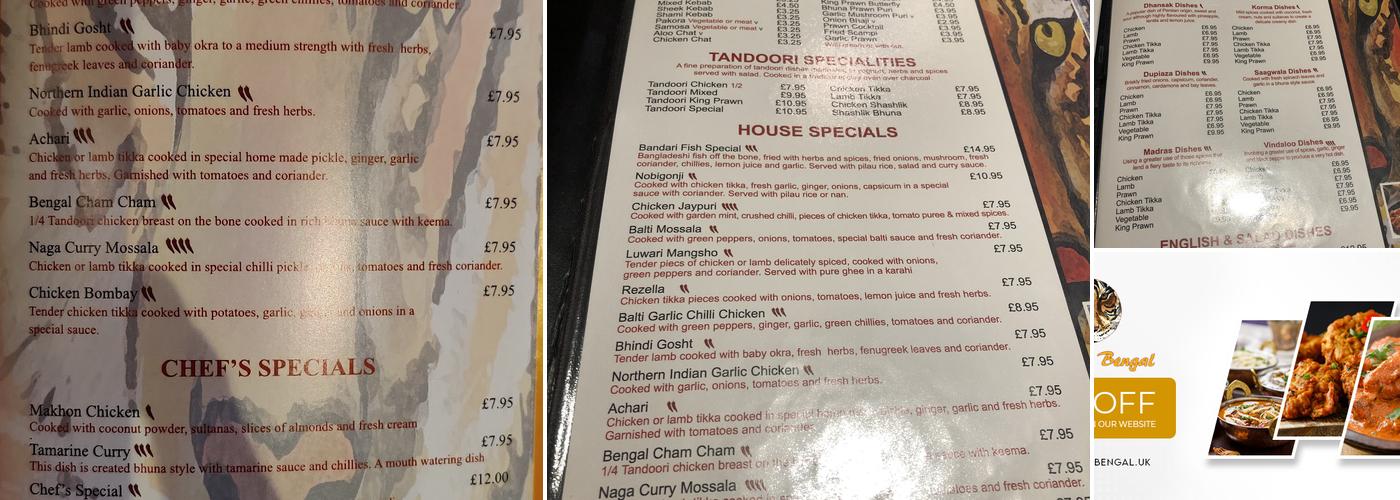 Taste Of Bengal Menu