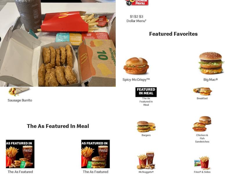 Willow Valley McDonald's Menu