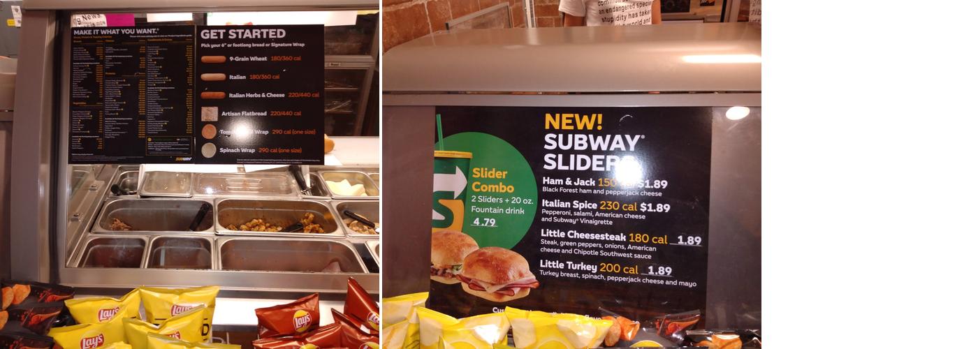 Subway Menu