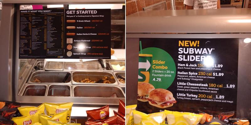 Subway Menu