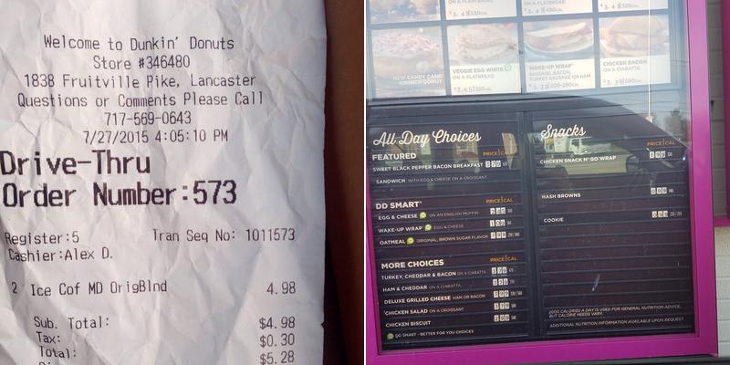 Dunkin' Menu
