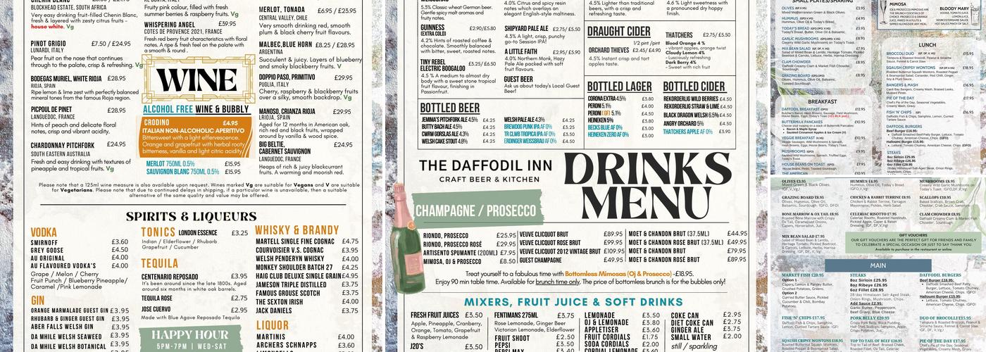 Daffodil at Penrhiwllan Menu