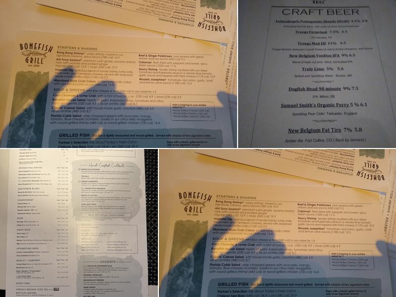 Bonefish Grill Menu