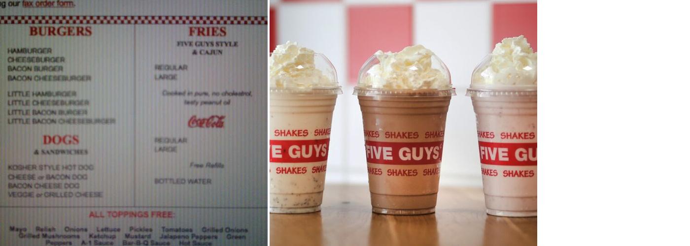 Five Guys Menu