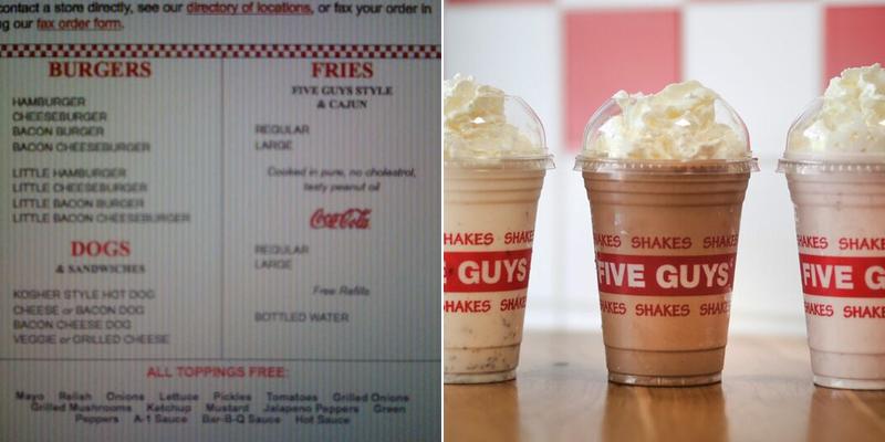 Five Guys Menu