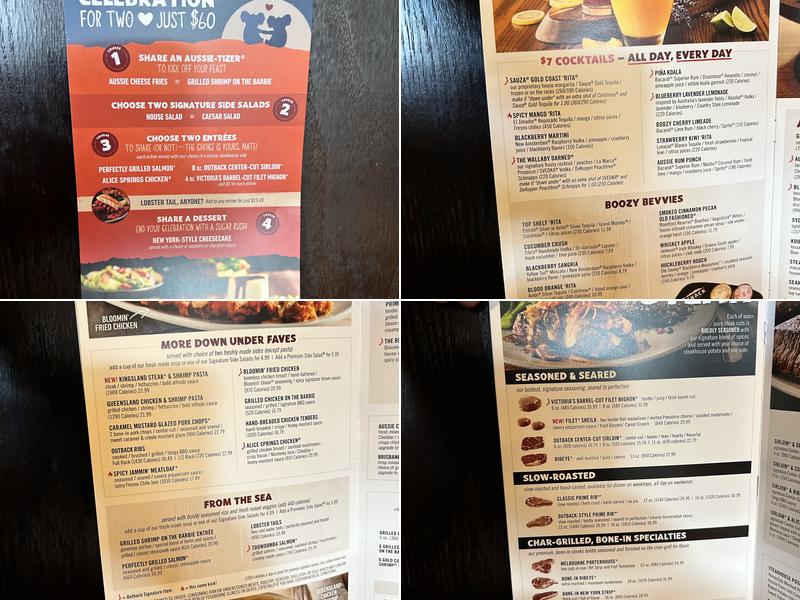 Outback Steakhouse Menu