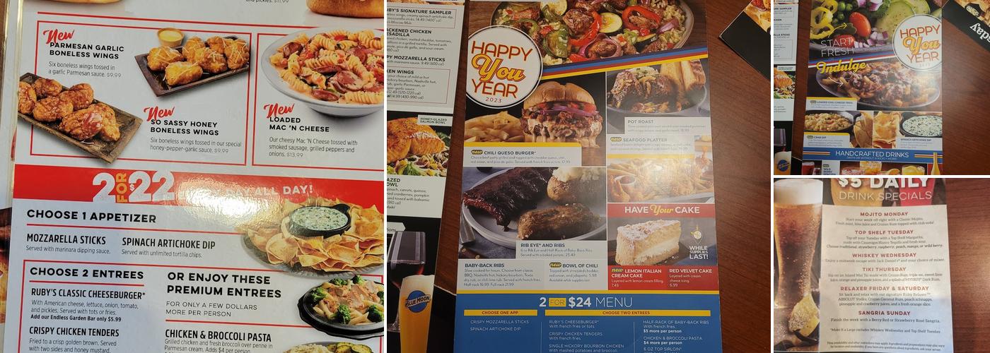 Ruby Tuesday Menu